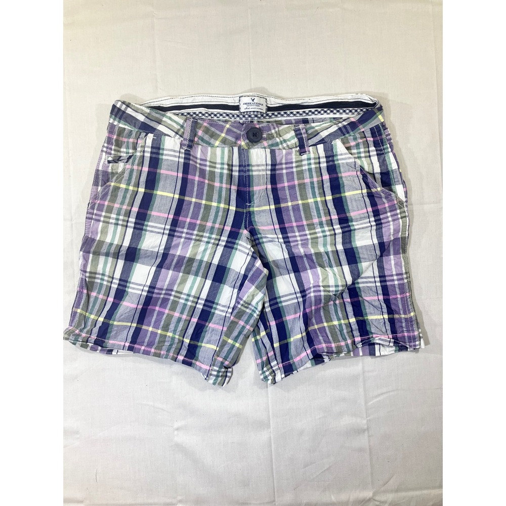American‎ Eagle Outfitters Plaid Shorts Men's Size 8 Purple Green